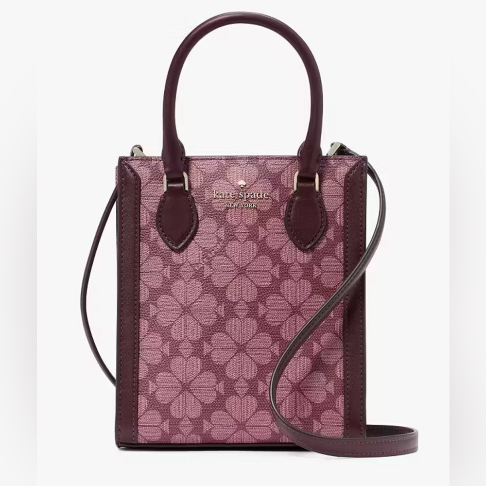 NWT Kate Spade Signature Spade Flower Mini Tote
Color - Grenache Multi